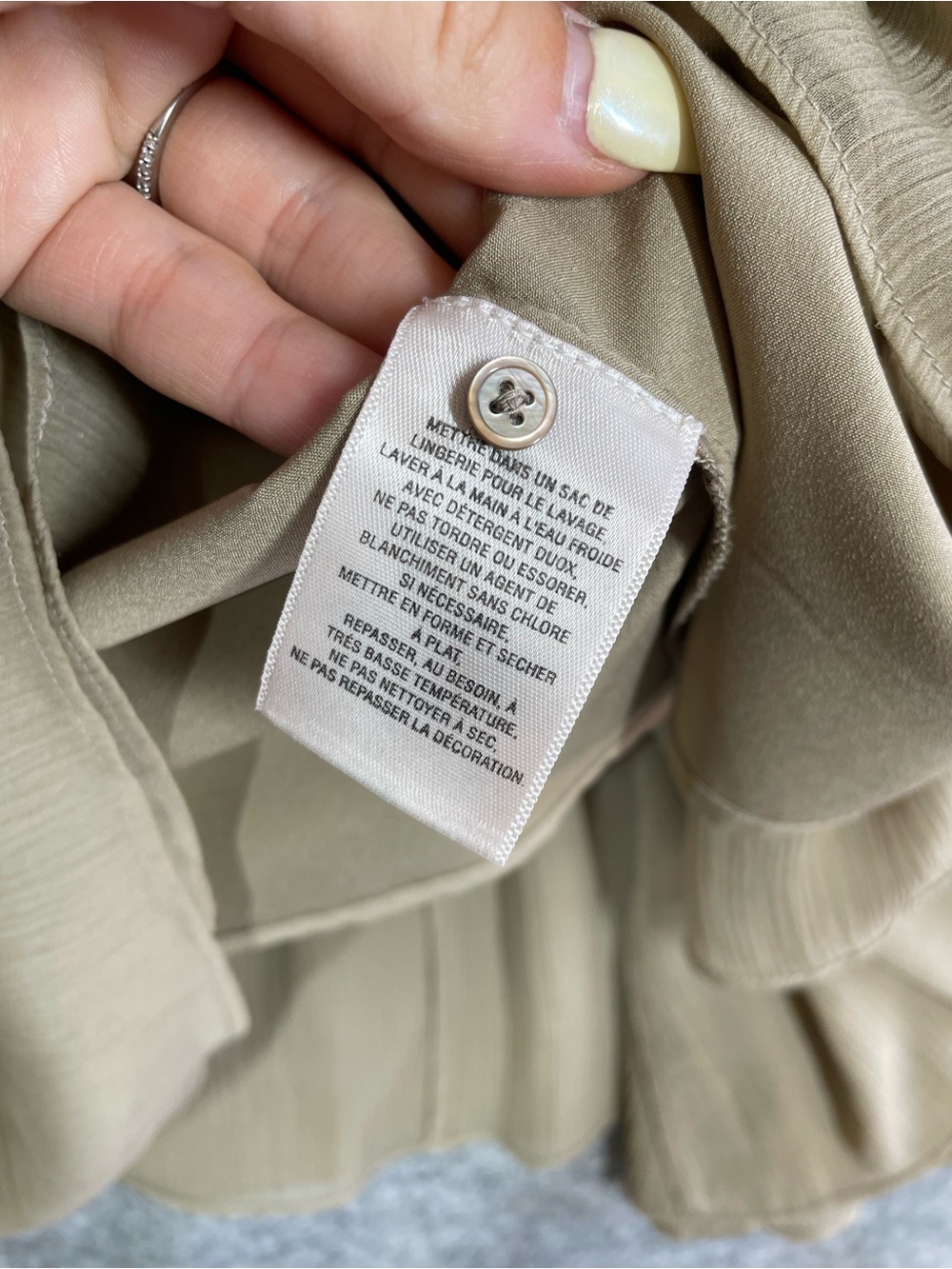 Anthropologie Moulinette Soeurs Beaded Chiffon Dress 6 Taupe Grecian Boho Tunic - Picture 10 of 16